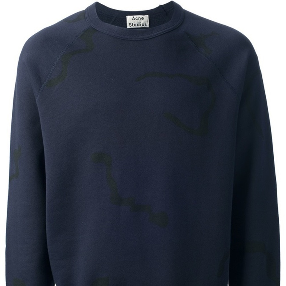 Acne Studios College Camo crewneck, Size Large